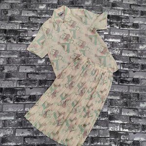 Womens Cream and Green Suit